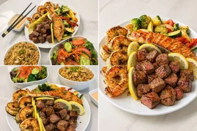 Hibachi Trio platter with lobster